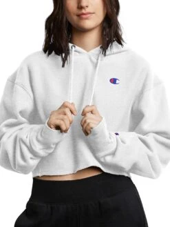 Cropped Reverse Weave Emb C Logo Hoodie(Champion Cropped Reverse Weave Emb C Logo Hoodie Women Co)