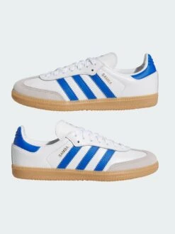 Samba OG White/Blue/Gum3 Shoes (Kids)(Adidas Samba Og White Blue Gum3 Kids Shoes Sp25) -ThinkEmpire Shop JP5486 09 standard