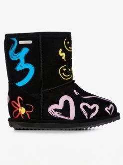 Hollis Black Boots (Youth)(Emu Hollis Black Boots Youth Wt25)