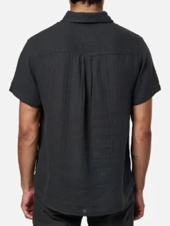 Alan Solid Short Sleeve Buttondown Shirt(Katin Alan Solid Short Sleeve Buttondown Shirt Sp25) -ThinkEmpire Shop KATIN ALAN SOLID SHIRT BLACK WAS1