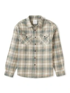 Sierra Flannel Long Sleeve Buttondown Shirt(Katin Sierra Flannel Long Sleeve Buttondown Shirt Fa25) -ThinkEmpire Shop KATIN SIERRA FLANNEL ATLANTIC GREEN 01