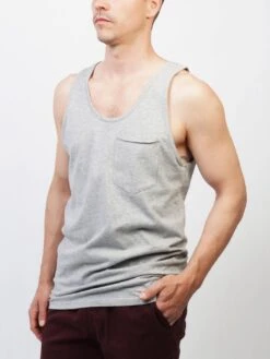 Pocket Tank Top(Lira Pocket Tank Top Co) -ThinkEmpire Shop LIR CAM LE1006 CO HEATHER GREY 3