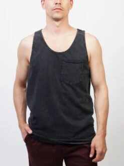 Pocket Mineral Wash Tank Top(Lira Pocket Mineral Wash Tank Top Co) -ThinkEmpire Shop LIR CAM LE1007 CO BLACK 1