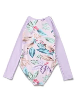 Surf Vibe Raglan One Piece Long Sleeve Rashguard (Girls 7-14)(Mandarine Co Surf Vibe Ragla One Piece Long Sleeve Rasjguard Girls 7 14 Su25)