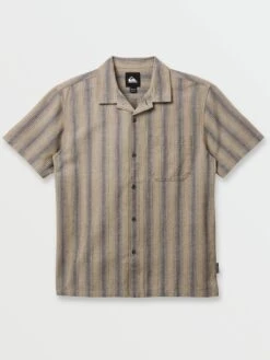 Oxford Stripe Casual Short Sleeve Buttondown Shirt(Quiksilver Oxford Strop Casual Short Sleeve Buttondown Shirt Fa25) -ThinkEmpire Shop QSM35SW220 FNR FL F