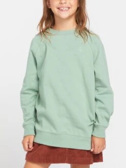 Truly Stokin Crewneck (Girls 2-7)(Volcom Truly Stokin Crewneck Girls 2 7 Ho24) -ThinkEmpire Shop QT025VG4 SSY F