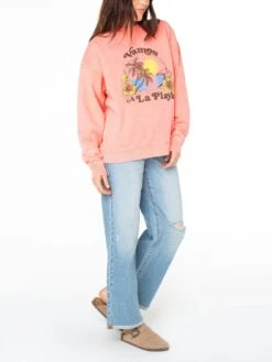 Lineup Sugar Coral Solid Crewneck Sweatshirt(Roxy Lineup Sugar Coral Solid Crewneck Sweatshirt Women Sp25) -ThinkEmpire Shop RF71400AB4GW MSE P 1