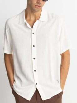 Textured Linen Short Sleeve Buttondown Shirt(Rhythm Textured Linen Short Sleeve Buttondown Shirt Su25)