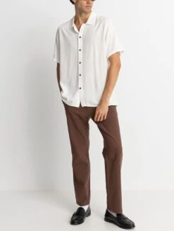 Textured Linen Short Sleeve Buttondown Shirt(Rhythm Textured Linen Short Sleeve Buttondown Shirt Su25) -ThinkEmpire Shop RRG1023M WT02 TEXTURED LINEN SS3