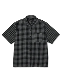 Stretch Micro Plaid Short Sleeve Bttondown Shirt(Huf Stretch Micro Plaid Short Sleeve Bttondown Shirt Fa25) -ThinkEmpire Shop STRETCH MICRO PLAID S S SHIRT BL