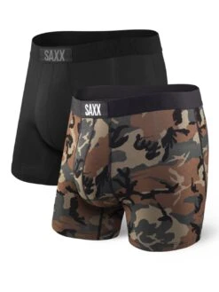 Vibe Brief 2 Pack Black/Wood Camo Boxer(Saxx Vibe Brief 2 Pack Black Wood Camo Boxer Men Co)