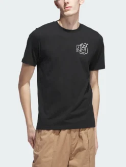 Skate Shmoofoil Stairs Black/White T-Shirt(Adidas Skate Shmoofoil Stairs Black White T Shirt Fa25)