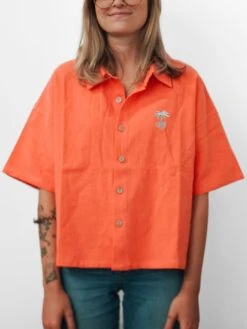 Slow Sunday Short Sleeve Buttondown Shirt(Notice The Reckless Slow Sunday Short Sleeve Buttondown Shirt Women Su25)