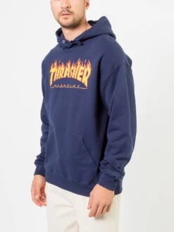 Flame Logo Hoodie(Thrasher Flame Logo Hoodie Co) -ThinkEmpire Shop THRASHER FLAME LOGO NAVY THR HOO FLAM LOG CO 3