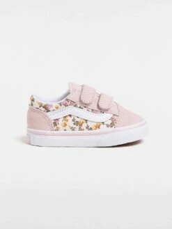 Old Skool V Romantic Floral Pink/Multi Shoes (Little Kids)(Vans Old Skool V Romantic Floral Pink Multi Shoes Little Kids Sp25)