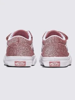Old Skool V Glitter Rose Gold Shoes (Little Kids)(Vans Old Skool V Glitter Rose Gold Little Kids Shoes Sp25) -ThinkEmpire Shop VN0009RC FSL ALT3