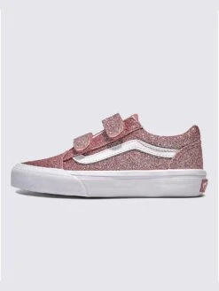 Old Skool V Glitter Rose Gold Shoes (Kids)(Vans Old Skool V Glitter Rose Gold Kids Shoes Ho24)
