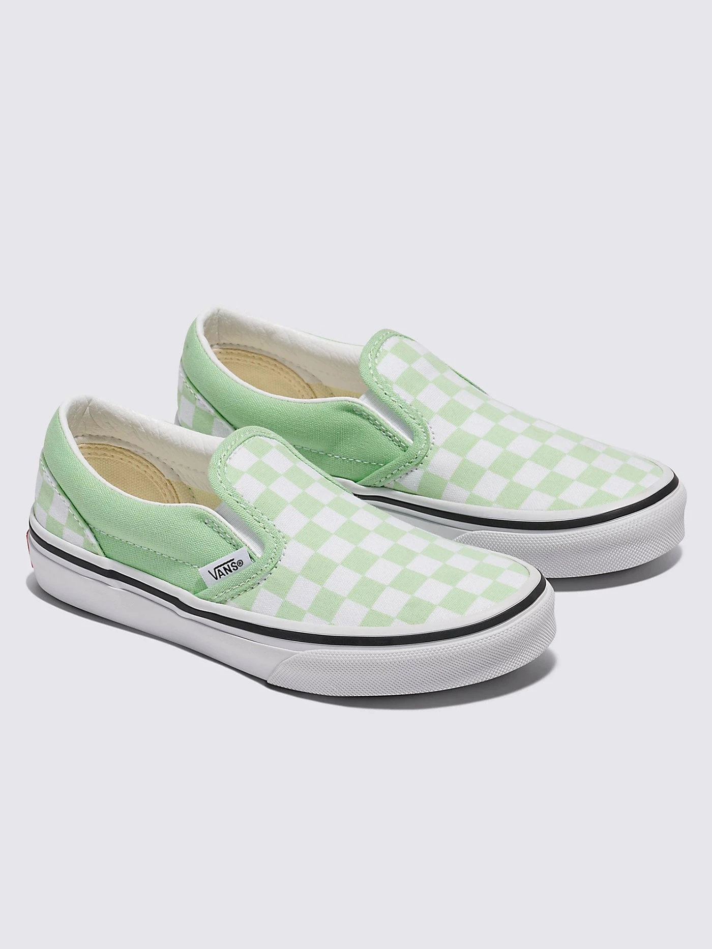 Slip-On Color Theory Checkerboard Pistachio Green Shoes (Kids)(Vans Slip On Color Theory Checkerboard Pistachio Green Boys 7 14 Shoes Sp25) 2 Slip-On Color Theory Checkerboard Pistachio Green Shoes (Kids)(Vans Slip On Color Theory Checkerboard Pistachio Green Boys 7 14 Shoes Sp25) - Image 2