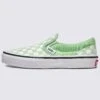 Slip-On Color Theory Checkerboard Pistachio Green Shoes (Kids)(Vans Slip On Color Theory Checkerboard Pistachio Green Boys 7 14 Shoes Sp25)