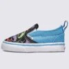 Slip-On V Glow Sharks Blue/Multi Shoes (Little Kids)(Vans Slip On V Glow Sharks Blue Multi Shoes Little Kids Sp25)