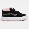 MTE Sk8-Mid Reissue V Floral Black/Pink Shoes (Kids)(Vans Mte Sk8 Mid V Floral Black Pink Shoes Kids Wt25)