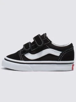Old Skool V Black Shoes (Little Kids)(Vans Old Skool V Black Shoes Little Kids Fa24)