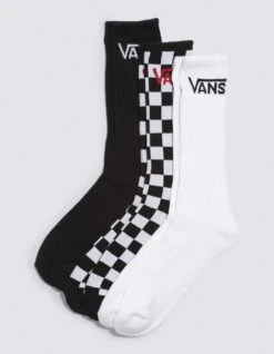 Classic 3 Pack Black/White Socks(Vans Classic 3 Pack Black White Socks Co)