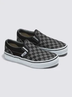 Classic Slip-on Checkerboard Black/Pewter Shoes (Kids)(Vans Classic Slip On Chekerboard Black Pewter Shoes Kids Co) -ThinkEmpire Shop VN000ZBU EO0 ALT1 438cf210 a25d 4ecc abd7 fb05de52a87b