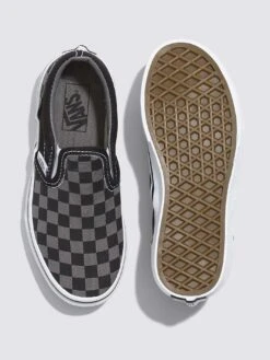 Classic Slip-on Checkerboard Black/Pewter Shoes (Kids)(Vans Classic Slip On Chekerboard Black Pewter Shoes Kids Co) -ThinkEmpire Shop VN000ZBU EO0 ALT2 3034abb6 a322 4f3e bd56 0cd4a5ff1b72