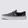 Classic Slip-on Checkerboard Black/Pewter Shoes (Kids)(Vans Classic Slip On Chekerboard Black Pewter Shoes Kids Co)