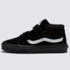 Sk8-Mid Reissue V Canvas Suede Black/Black Shoes (Kids)(Vans Sk8 Mid Reissue V Canvas Suede Black Black Shoes Kids Sp25)