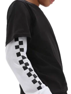 Long Check Twofer Long Sleeve T-Shirt (Boys 7-14)(Vans Long Check Twofer Long Sleeve T Shirt Boys 7 14 Co) -ThinkEmpire Shop VN0A49OYBKA ALT3