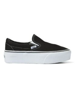 Classic Slip-On Stackform Black/True White Shoes(Vans Classic Slip On Stackform Shoes Bmx Women Co)