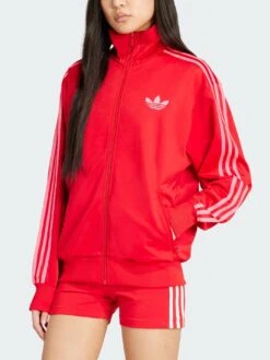 Adicolor Firebird Track Better Scarlet / Lucid Pink Jacket(Adidas Adicolor Firebird Track Better Scarlet Lucid Pink Jacket Women Fa25)