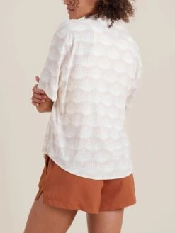 Bless Up Short Sleeve Buttondown Shirt(Roark Bless Up Short Sleeve Buttondown Shirt Women Sp25) -ThinkEmpire Shop WRW021 BLESSUP EGG 0177