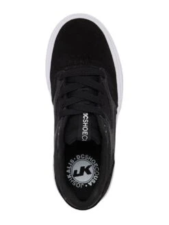 Kalis Vulc Black/Black/White Shoes (Kids)(Dc Kalis Vulc0black Black White Shoes Kids Co) -ThinkEmpire Shop adbs300355 dcshoes p blw frt4