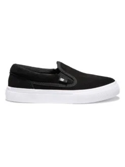 Manual Slip-On SD Black/White Shoes (Kids)(Dc Manual Slip On Sd Black White Shoes Kids Co)
