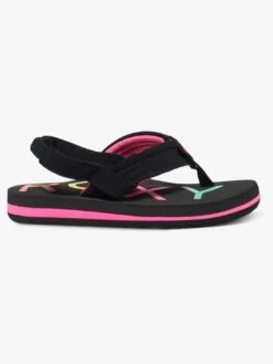 Vista Black Sandals (Little Kids)(Roxy Vista Sandals Little Kids Blk Co)
