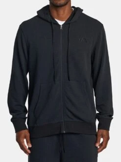 VA Cable Waffle Zip Hoodie(Rvca Va Cable Waffle Zip Hoodie Co)