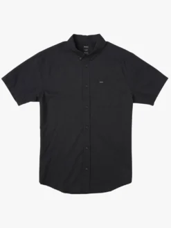 That'll Do Stretch Short Sleeve Buttondown Shirt (Boys 7-14)(Rvca Thatll Do Stretch Short Sleeve Buttondown Shirt Boys 7 14 Co) -ThinkEmpire Shop b525trts rvca fg blk frt1