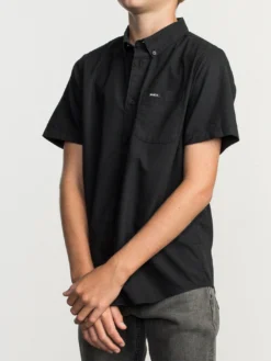 That'll Do Stretch Short Sleeve Buttondown Shirt (Boys 7-14)(Rvca Thatll Do Stretch Short Sleeve Buttondown Shirt Boys 7 14 Co) -ThinkEmpire Shop b525trts rvca wg blk sd1 9da2d015 c4ea 4db0 b976 eba9794197cb