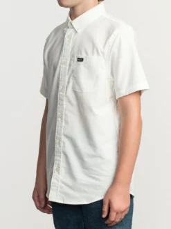 That'll Do Stretch Short Sleeve Buttondown Shirt (Boys 7-14)(Rvca Thatll Do Stretch Short Sleeve Buttondown Shirt Boys 7 14 Co) -ThinkEmpire Shop b525trts rvca wg wht sd1