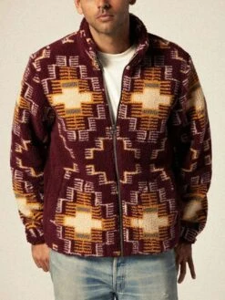 Artic Fleece Mock Neck Light Cabernet Jacket(Brixton Artic Fleece Mock Neck Light Cabarnet Jacket Sp25)