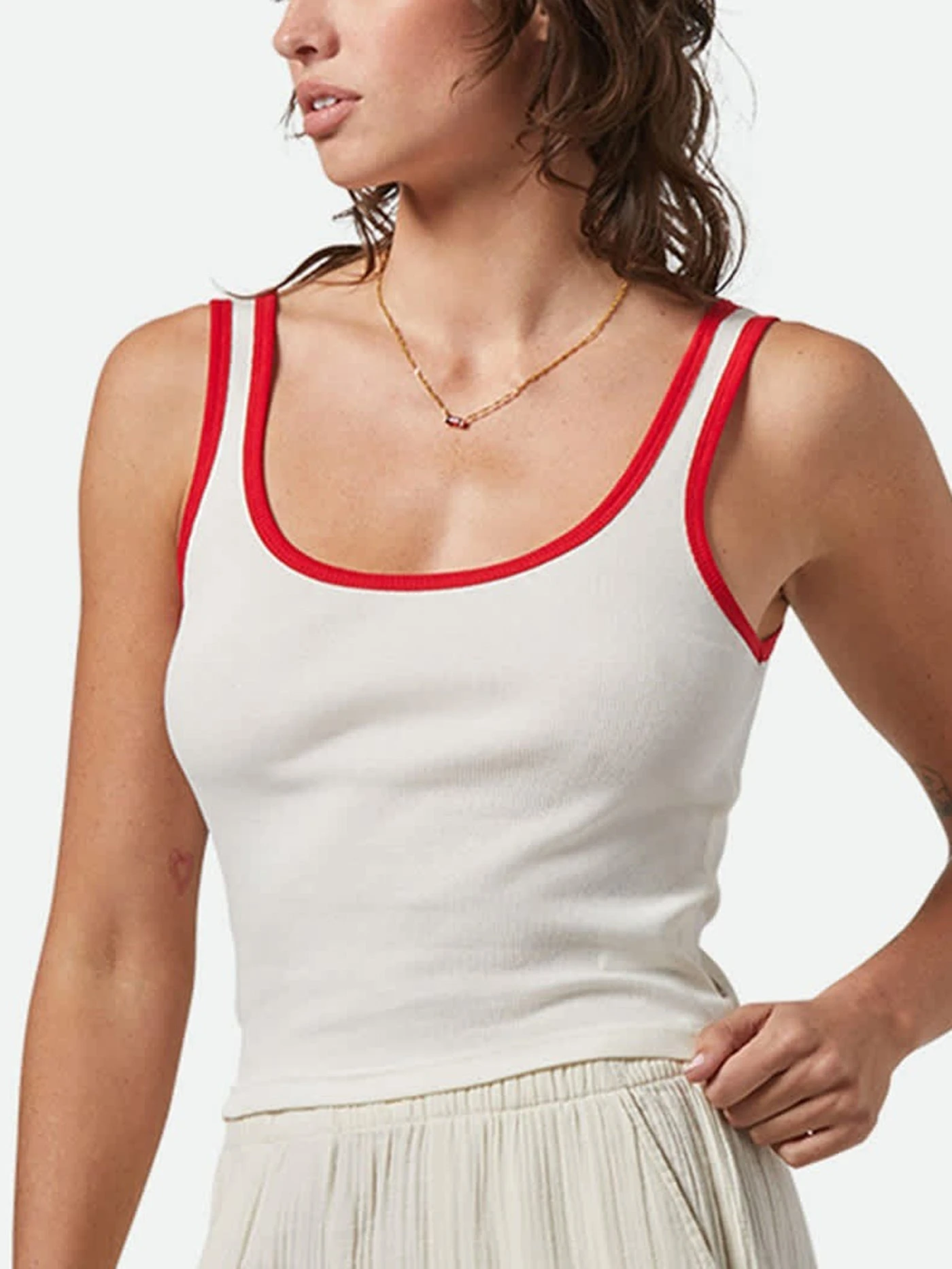 Ringer Organic Tank Top(Brixton Ringer Organic Tank Top Women Su25) 1 Ringer Organic Tank Top(Brixton Ringer Organic Tank Top Women Su25)
