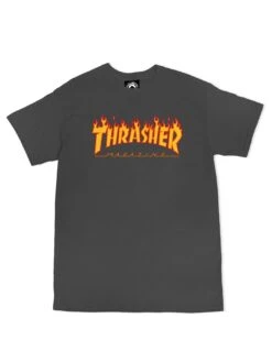 Flame Logo T-Shirt(Thrasher Flame Logo T Shirt Co) -ThinkEmpire Shop flamelogo tshirt charcoal 1024