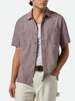 Cru Micro Plaid Short Sleeve Buttondown Shirt(Brixton Cru Micro Plaid Short Sleeve Buttondown Shirt Sp25)