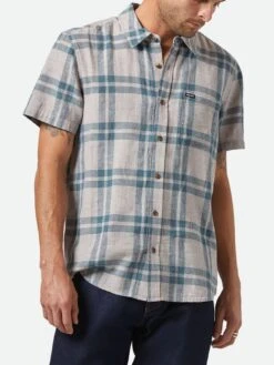 Charter Linen Blend Short Sleeve Buttondown Shirt(Brixton Charter Linen Blend Short Sleeve Buttonodwn Shirt Su25)