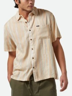 Cru Slub Short Sleeve Buttondown Shirt(Brixton Cru Slub Short Sleeve Buttondown Shirt Su25)