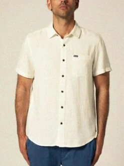 Charter Organic Cotton Linen Blend Short Sleeve Buttondown Shirt(Brixton Charter Organic Cotton Linen Blend Short Sleeve Buttondown Shirt Sp25)