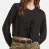 Cropped Pointelle Tie Cardigan(Brixton Cropped Pointelle Tie Cardigan Women Fa25)